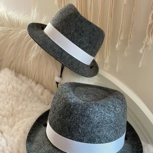 DARK GREY "LITTLE MAN HAT" FELT TOP BABY HAT